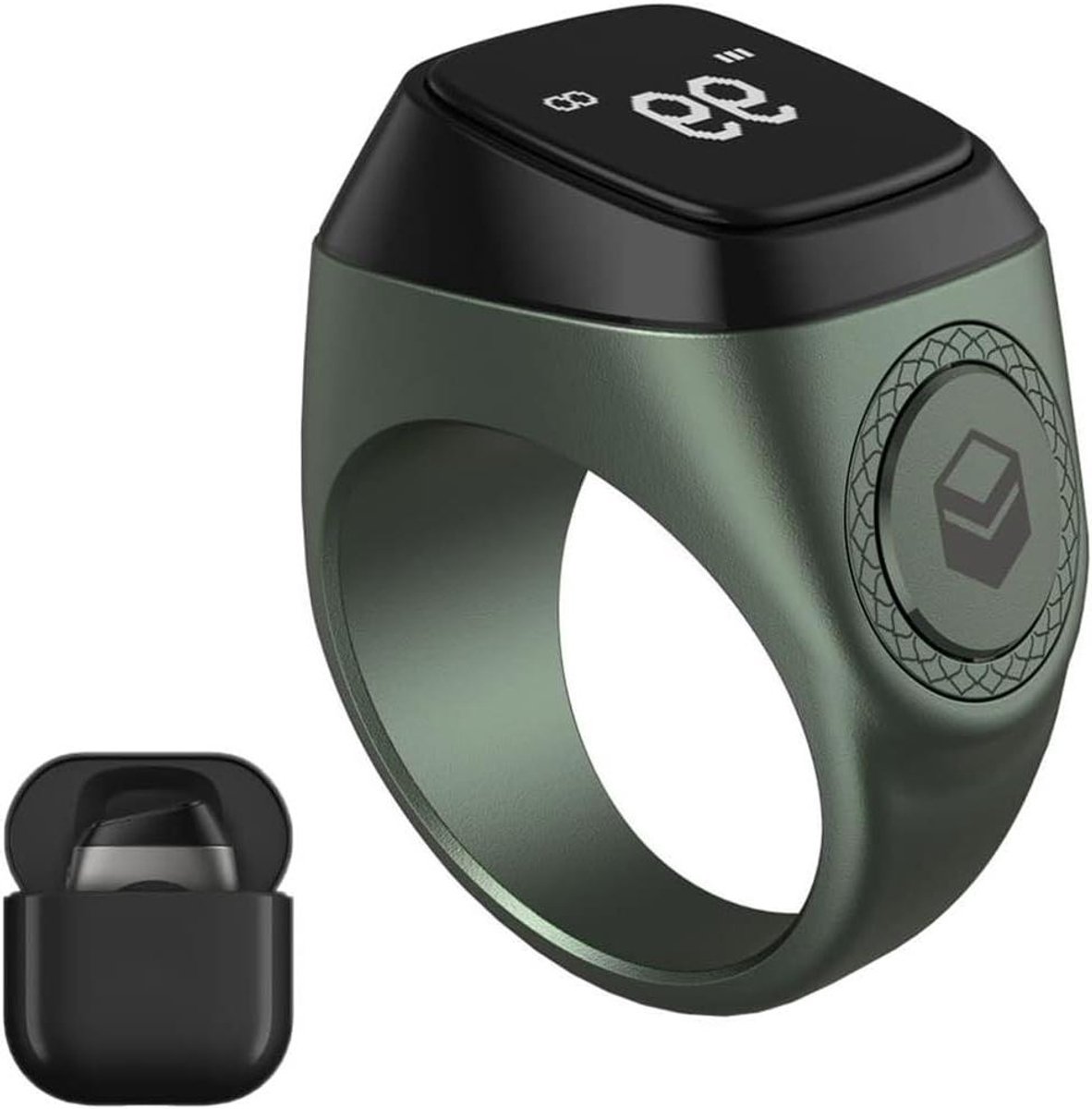Digitale Tasbih Ring - Slimme Teller - Gebed Tellen - OLED Display - 22mm - Groen