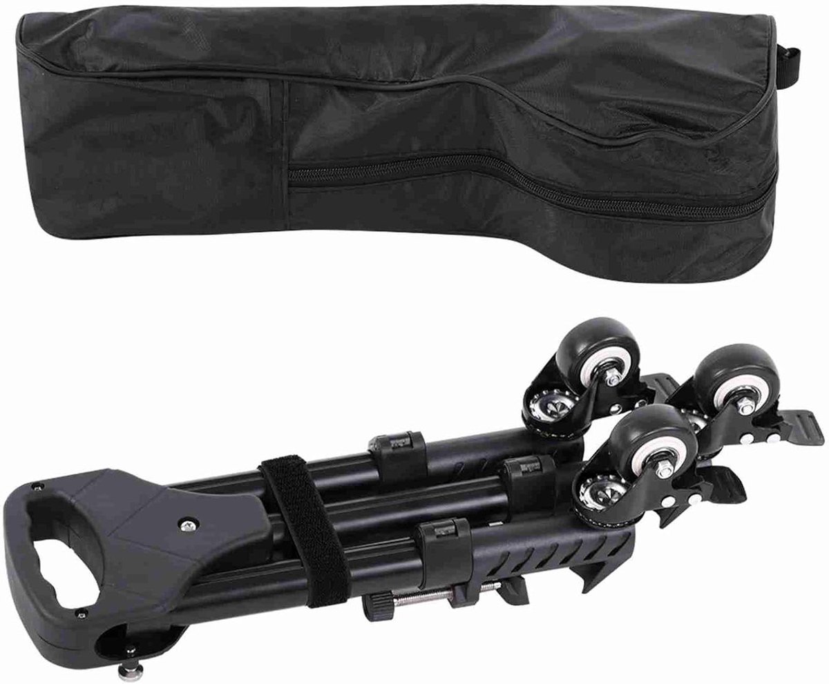 Opvouwbare Statief Dolly - Wielen Stand - Soepel Filmen - Verstelbaar Klemsysteem - 43 cm Gevouwen - Zwart