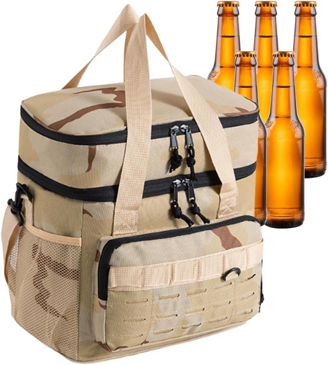 Geïsoleerde Koeltas - Lunchbox Koeler - Buitenactiviteiten Opslag - Duurzaam Oxford Weefsel - 19 Liter Capaciteit - Khaki