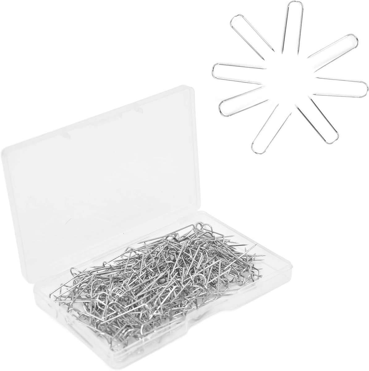 200 Stuks U-Pins voor Naaiwerk - Dubbele Blokkeernaalden van Roestvrij Staal, U-vormige Quilting en Positioneringspinnen (17mm)