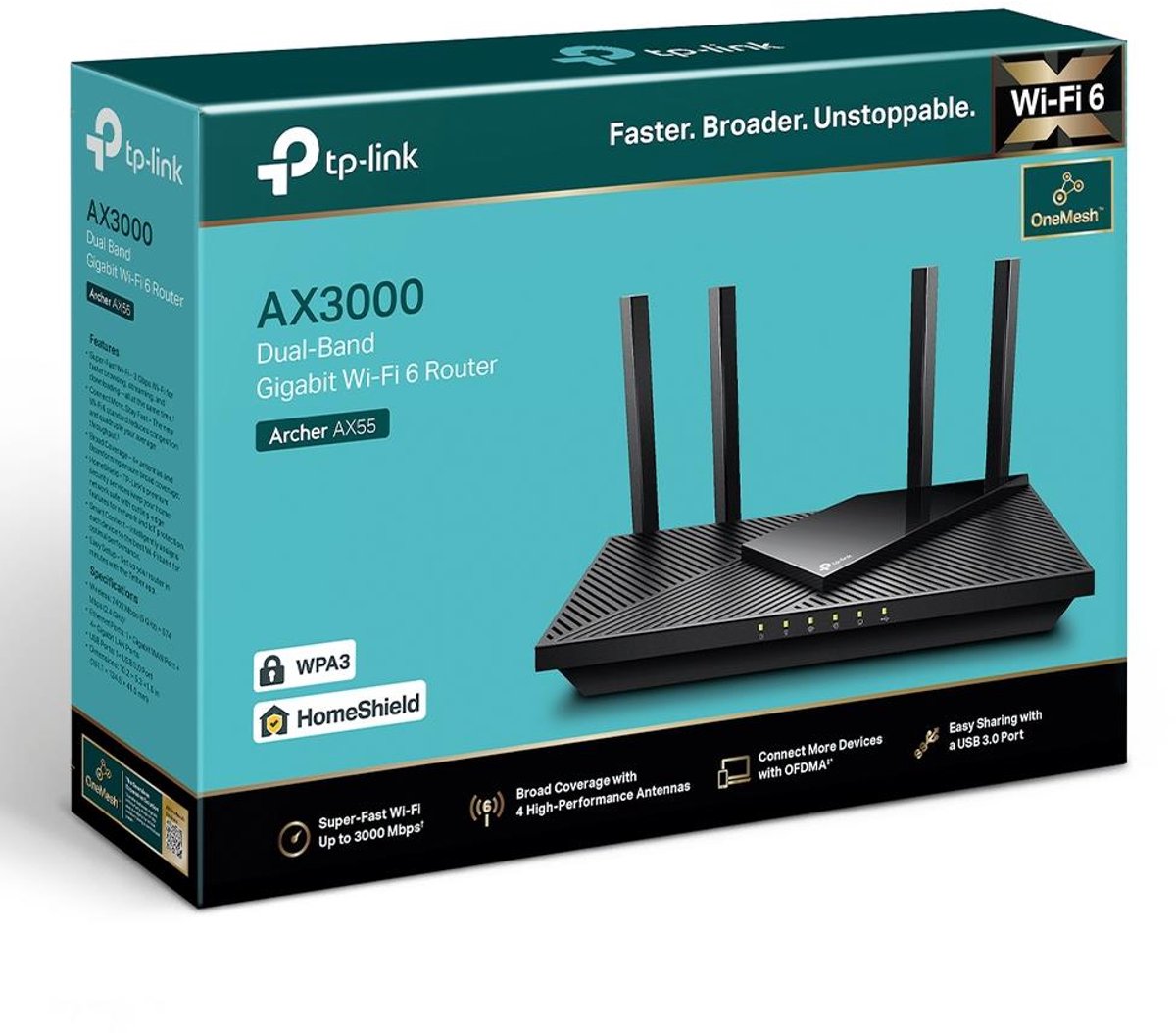 TP-Link Archer AX55 - Router - Dual-band - WiFi 6 - 3000 Mbps – foto 7