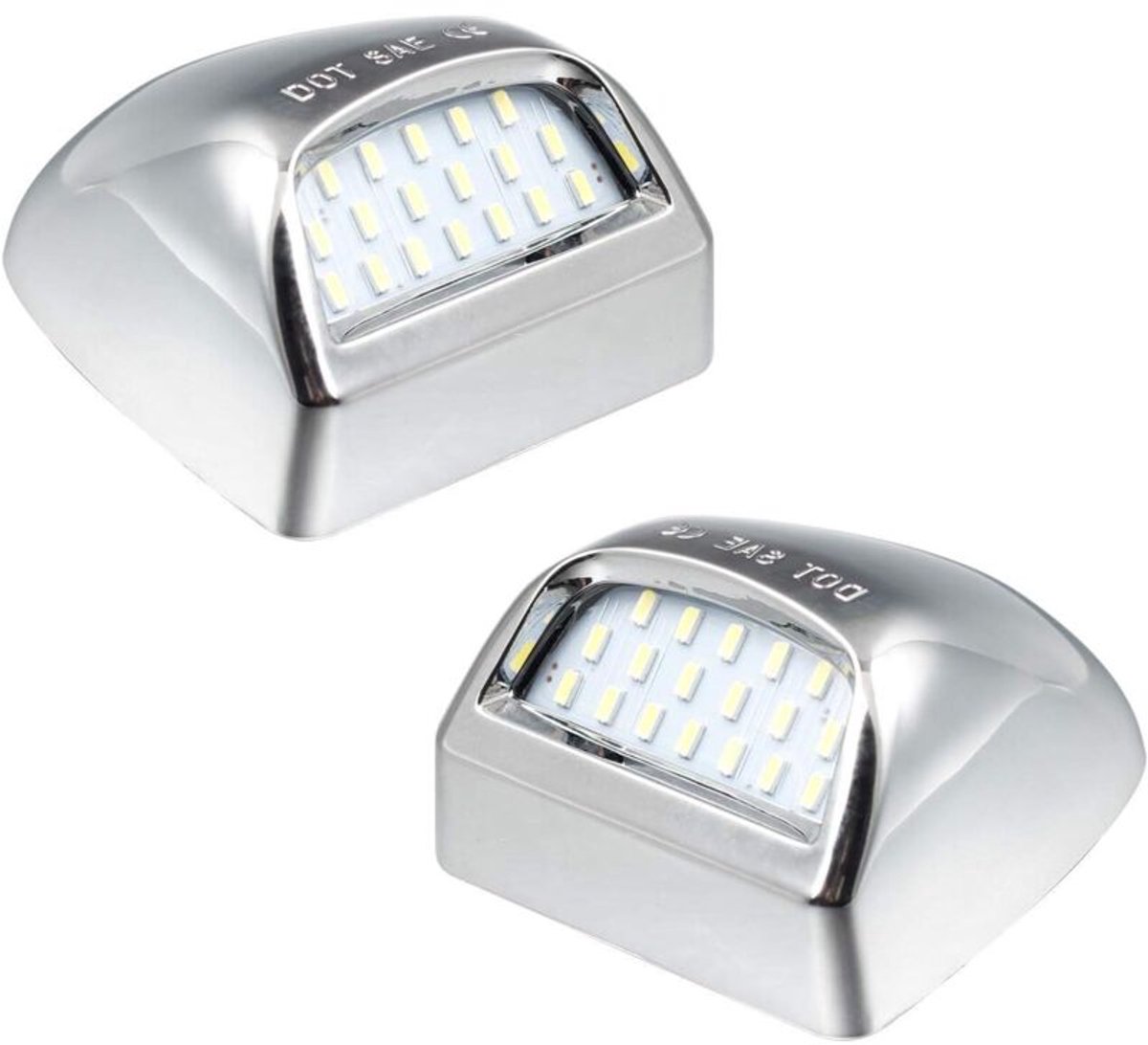 Chromen LED-kentekenplaatverlichtinggeschikt voor Chevrolet Silverado, Suburban, GMC Sierra 1500/2500/3500 HD, Chevrolet Tahoe, Chevrolet Yukon en Cadillac-modellen, 6500K wit.