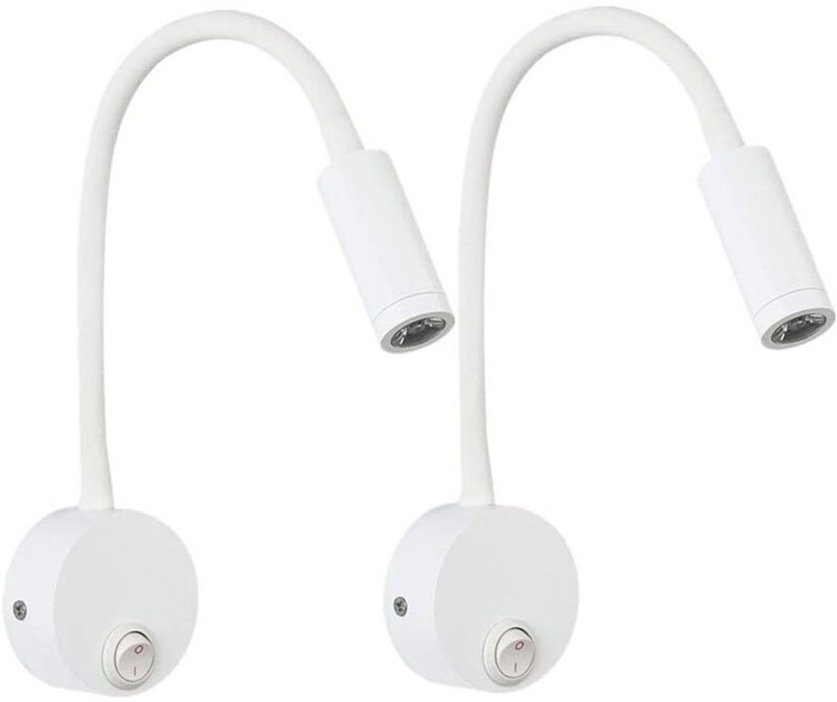 Tweedelige LED-wandlamp/leeslamp set, wit, warm wit licht, tafellamp geschikt voor oogbeschermend ontwerp, nachtlampje geschikt voor schakelaar.