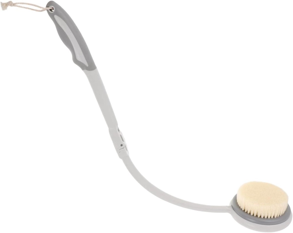Lange Badborstel - Rugschrobber - Zachte Huid - Gebogen Handvat - 50 cm - Meerkleurig