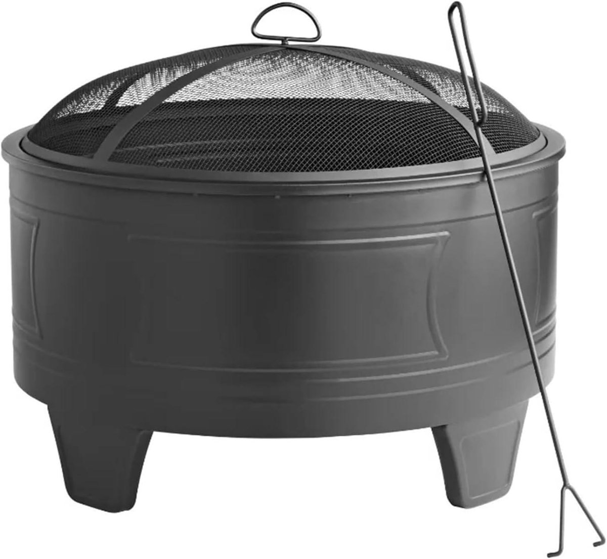 Vuurkorf Diepe Kom - Buitenhaard Houtgestookt - Gezellige Bijeenkomsten - Inclusief Beschermhoes - 26 Inch Diameter - Zwart