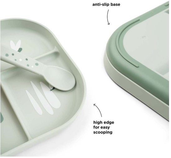 Done By Deer Foodie Compartment Plate Croco Green van Done by Deer — afbeelding 5