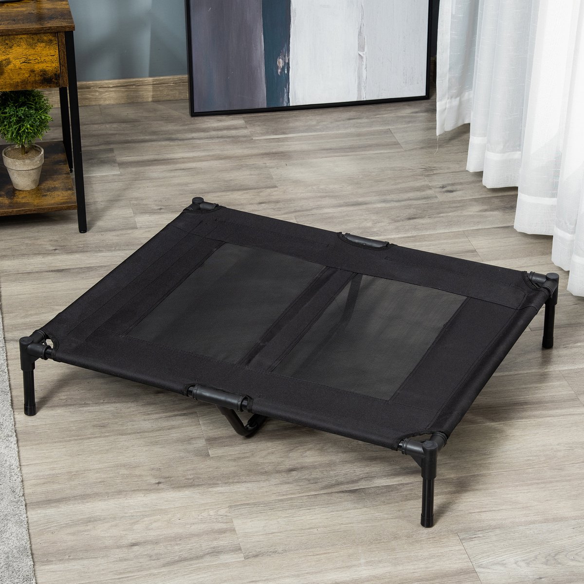 REDOM Hondenbed - Verhoogd - Modern - Voor Buiten - Oxford Stof - Zwart - 92 x 76 x 18 cm