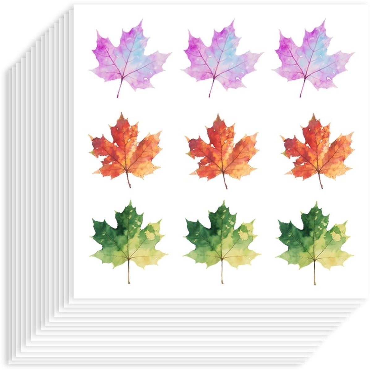 BRENZOOS- Esdoornbladeren Stickers 180 Stuks - Zelfklevende Papieren Decoratieve Stickers - Waterdicht - Herfstblad - Planner Stickers - 90 x 90 mm - Decoratiestickers