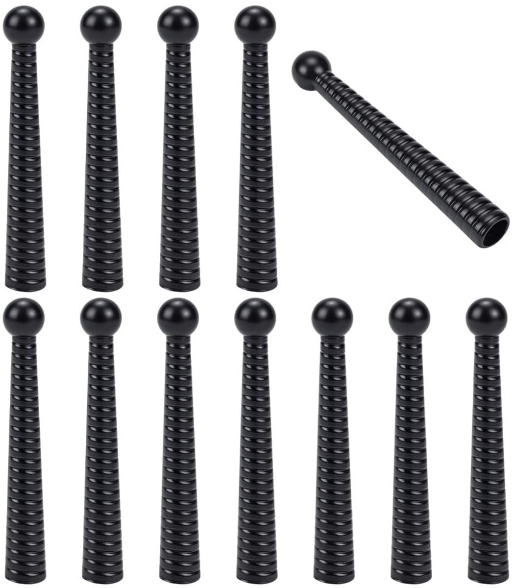 SOUQONE- Bolo Stropdassen 12 Stuks - Zwarte Stropdassen - Kapsluiting Vervanging - Legering Snoeruiteinden - Doe-het-zelf Accessoires - Schokbestendig Design - Stropdas