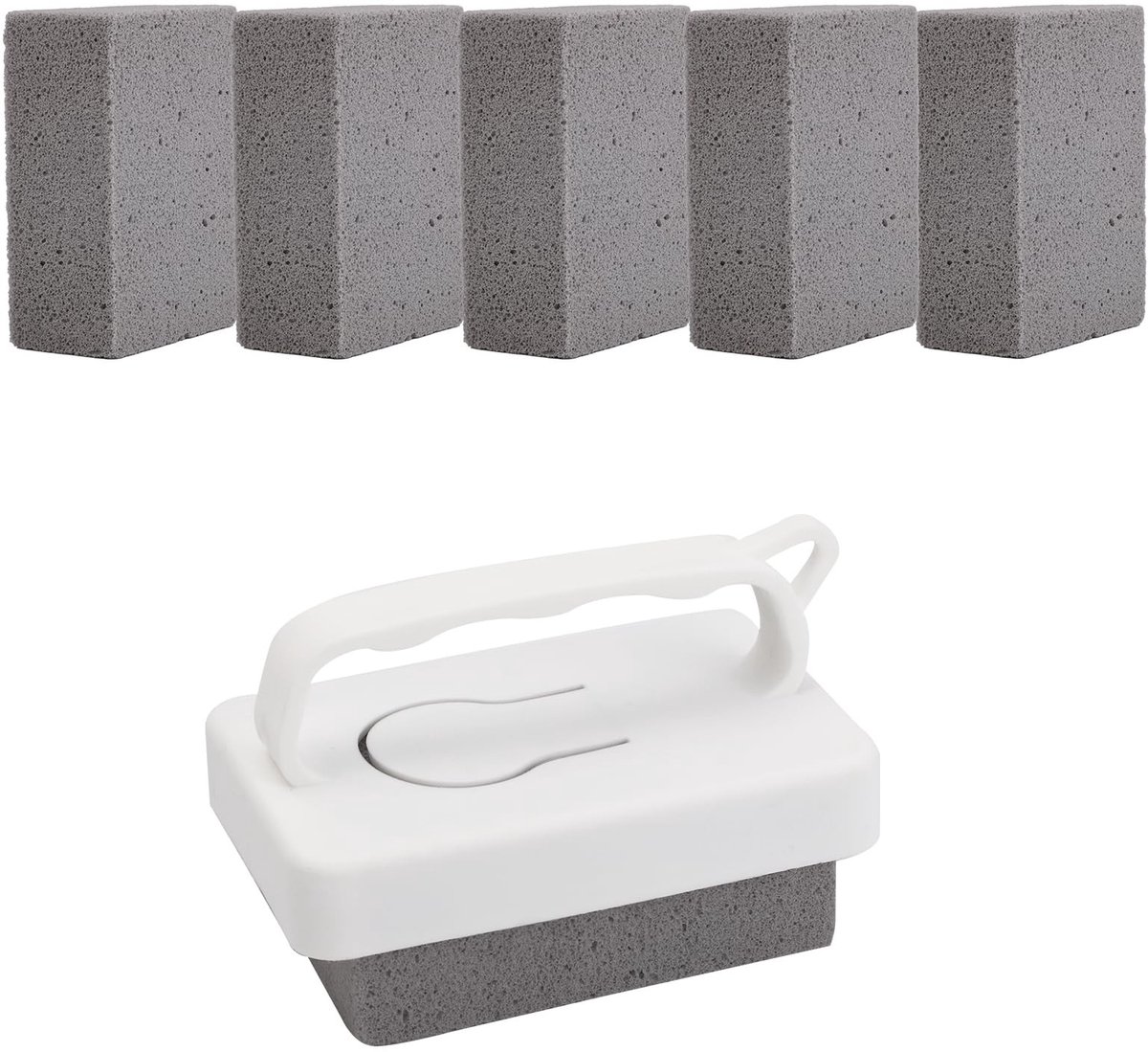 LAUZY- Zwembadreinigingsblok 6 Stuks - Handvat - Puimsteen voor Zwembad - Vlekverwijderaars - Tegelreiniger - Cementschuim 10x7x4 cm
