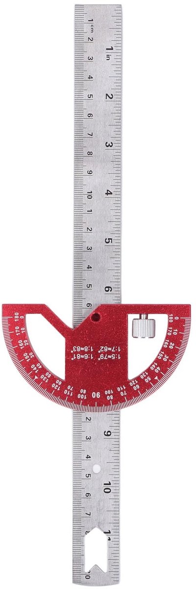 LAUZY- Hoekmeter Hoge Nauwkeurigheid - Hoekliniaal - Liniaal - Multifunctioneel - Aluminiumlegering - 2-in-1 Functionaliteit - Meetlat