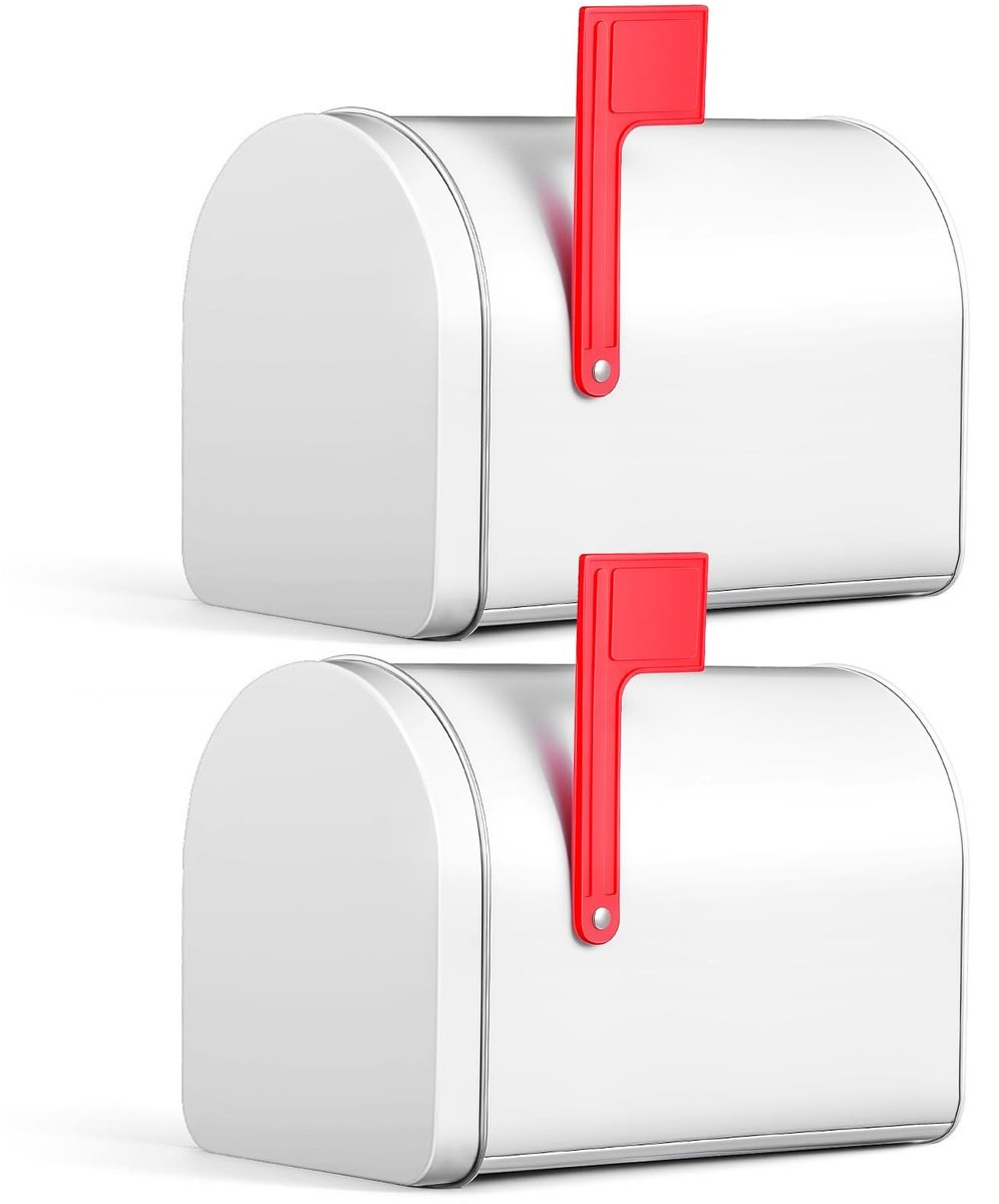 Dailygoods - Kleine Metalen Brievenbus met Signaalvlaggen - Wit voor Speelhuisjes
