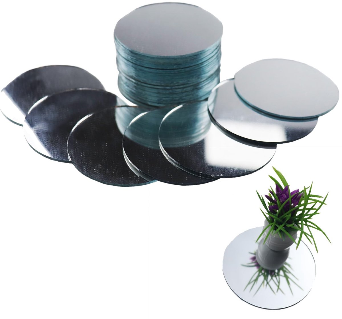 Dailygoods- Spiegelglastegels 20 Stuks - Mini Spiegels - Wanddecoratie - Cirkel Mozaïekteg