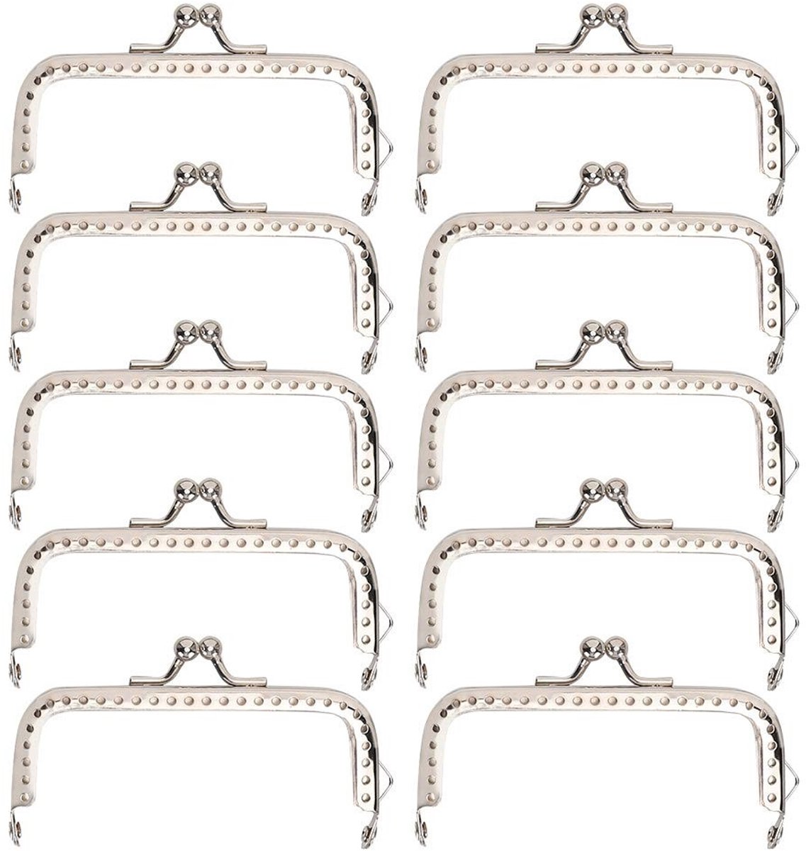 Dailygoods- Geldbeugel - 10 Stuks - Geldbeugel voor Kleingeld - Handgemaakte Beugels - Metaal - 8.5cm - Goud/Zilver - Handtasframe