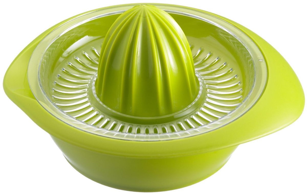 Dailygoods - Citruspers - Handmatige pers - Compact formaat - Appelgroen - Sapreservoir - Vaatwasserbestendig - Geschikt voor citrusvruchten