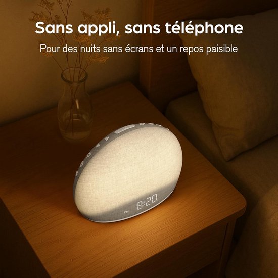Wekker met Licht - Wake-up lamp - Natuurlijk Wakker Worden - 20 Slaapgeluiden - Niet gespecificeerd - Wit — afbeelding 4