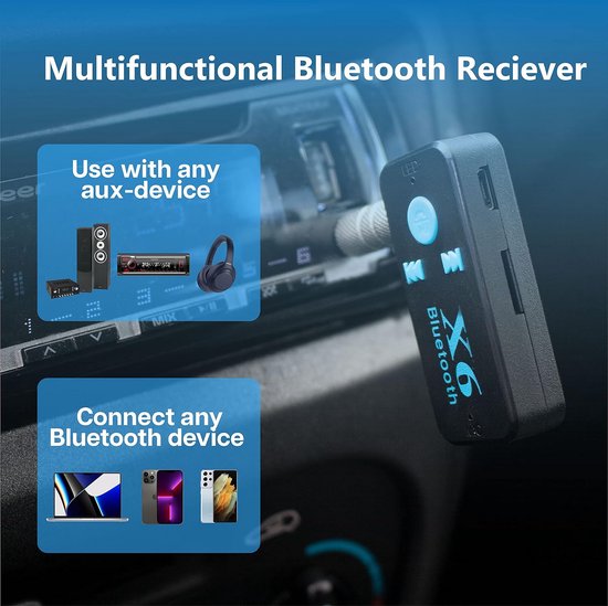 Audio Streamer - Muziek Ontvanger - Draadloos Muziek Luisteren - Snelle Oplaadtijd - Mini Formaat - Blauw — afbeelding 4