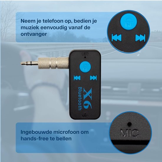 Audio Streamer - Muziek Ontvanger - Draadloos Muziek Luisteren - Snelle Oplaadtijd - Mini Formaat - Blauw — afbeelding 2