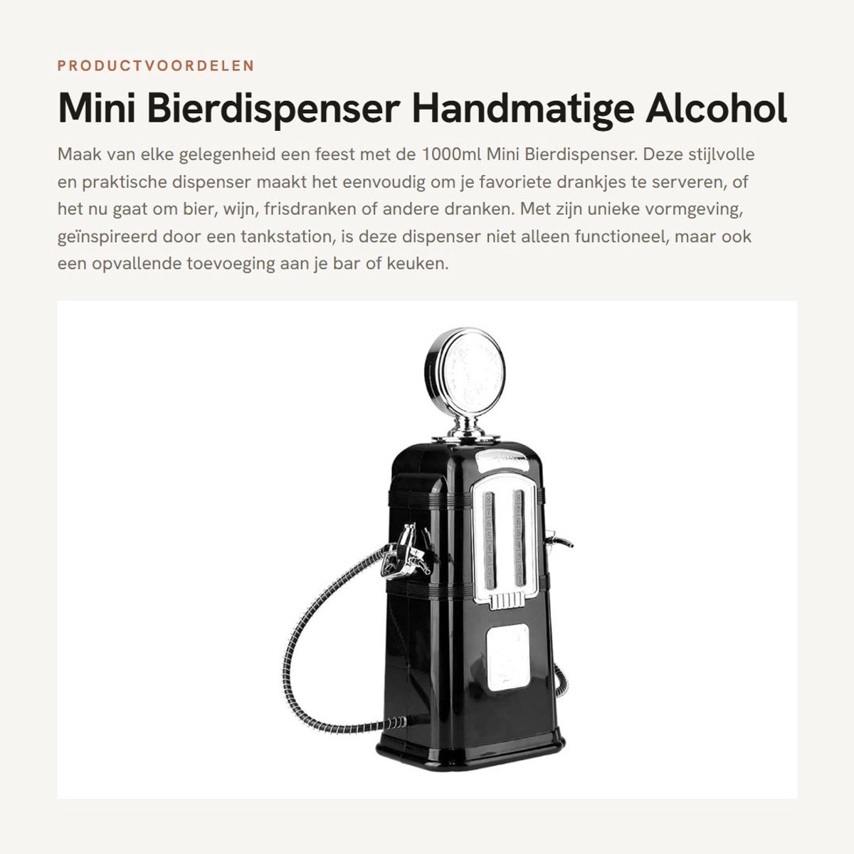 Dailygoods- Alcohol Dispenser 1000ml - Drank Dispenser met Kraan - Mini Bier Dispenser - Geschikt voor Bier/Wijn/Soda - Voedselveilig Materiaal - Eenvoudig in Gebruik - Drankdispenser