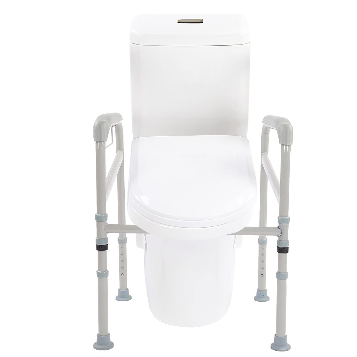 Dailygoods- Toiletframe Verstelbaar - Antislip Armleuningen - Veiligheidsframe - Hoogte/Breedte Verstelbaar - Ruimtebesparend Design - Gepoederd Koolstofstaal - Wc-steun