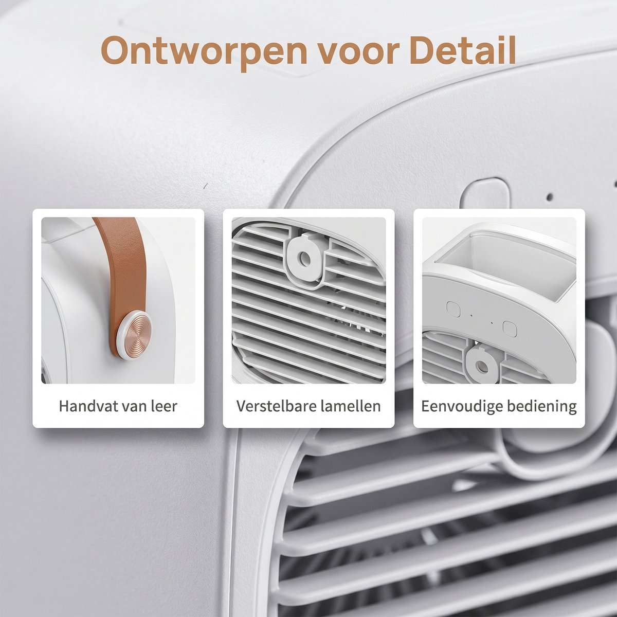 carmdering -Mini airco-kleine airco-4000mAh oplaadbare persoonlijke luchtkoeler-Mini-airconditioner met 3 snelheden - mini aircooler met water-Stille desktopkoelventilator voor thuis, slaapkamer, reizen, kantoor, buiten en binnen - Wit — afbeelding 6