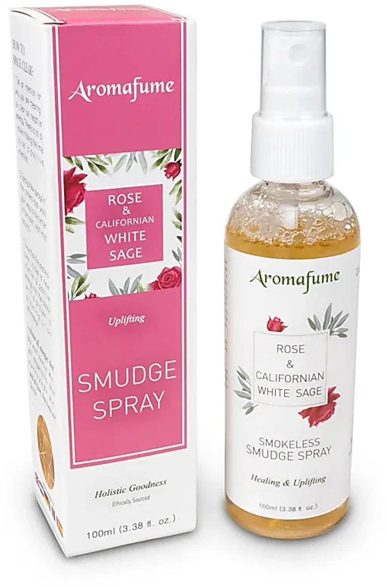 Aromafume natural smudge spray white Sage rose - witte salie roos - spray - 100ml — cadeau in Cadeau-ideeën - foto 2
