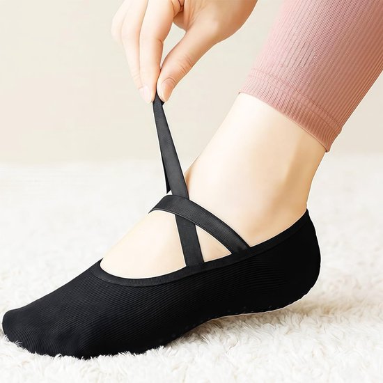 Pilates en Yoga Sokken voor Vrouwen en Meisjes, 4 Paar Antislip Sportsokken voor Fitness, Barre en Dans — afbeelding 4
