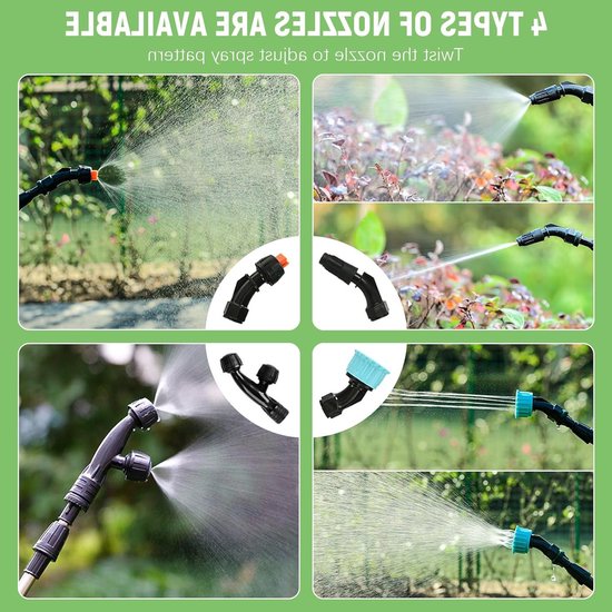 Drukspuit - Plantensproeier - Accu - Elektrisch - Tuinspuit - Nevelsproeiers - USB-oplaadbaar handvat - Telescoopstang - Verstelbare schouderriem - Geschikt voor tuin - 8 liter - Watersproeier met accu - Elektrisch oplaadbaar. — afbeelding 2