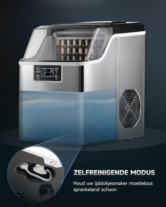 IJsblokjesmachine - IJsmaker - Drankjes Koelen - Roestvrij staal - 22 kg per dag - Zilver — afbeelding 4