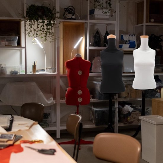 Katoenen stoffen bekleding voor etalagepoppen - 2 stuks, zwart/wit, stretch, voor kleding en sieraden van Merkloos — afbeelding 4