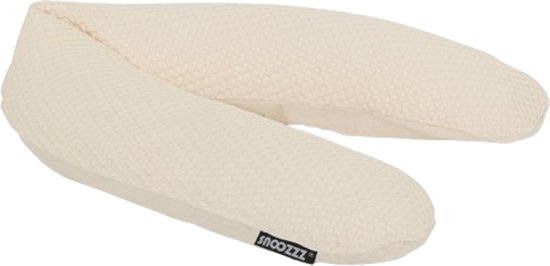Snoozzz Voedingskussenhoes - Hoes voor voedingskussen zwangerschapskussen - premium kwaliteit - 185 cm - katoen wafel - Wafel Champagne van SNOO — afbeelding 2