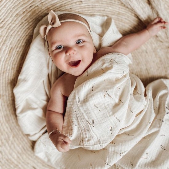 Snoozzz Hydrofiel doek XL Swaddle - de beste kwaliteit zachte Hydrofiel - 100% katoen - 120 x 120 cm - Champagne goud van SNOO — afbeelding 3