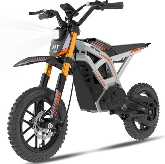 HITWAY Kinderen Elektrische Motorfiets HT100 - Actieradius 30-45 km - 10.4 Ah Accu met Hoge Capaciteit