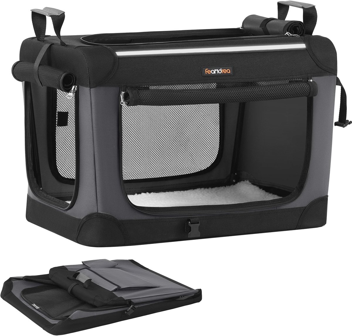 Transport tas voor kleine honden - uJOY - Geschikt voor honden en huisdieren tot 15 kg - Reflecterende details - Opvouwbaar ontwerp