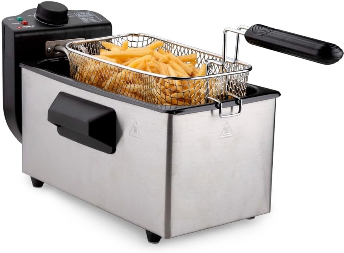 Friteuse - Frituurpan - Lekker Frituren - Met Thermostaatknop - 3 Liter - Zilver