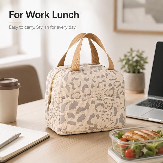 Ulisem - Lunchtas voor Dames en Heren - Mini Koeltas 6L - Lichtgewicht en Vouwbaar - Beige van Ulisem — afbeelding 4