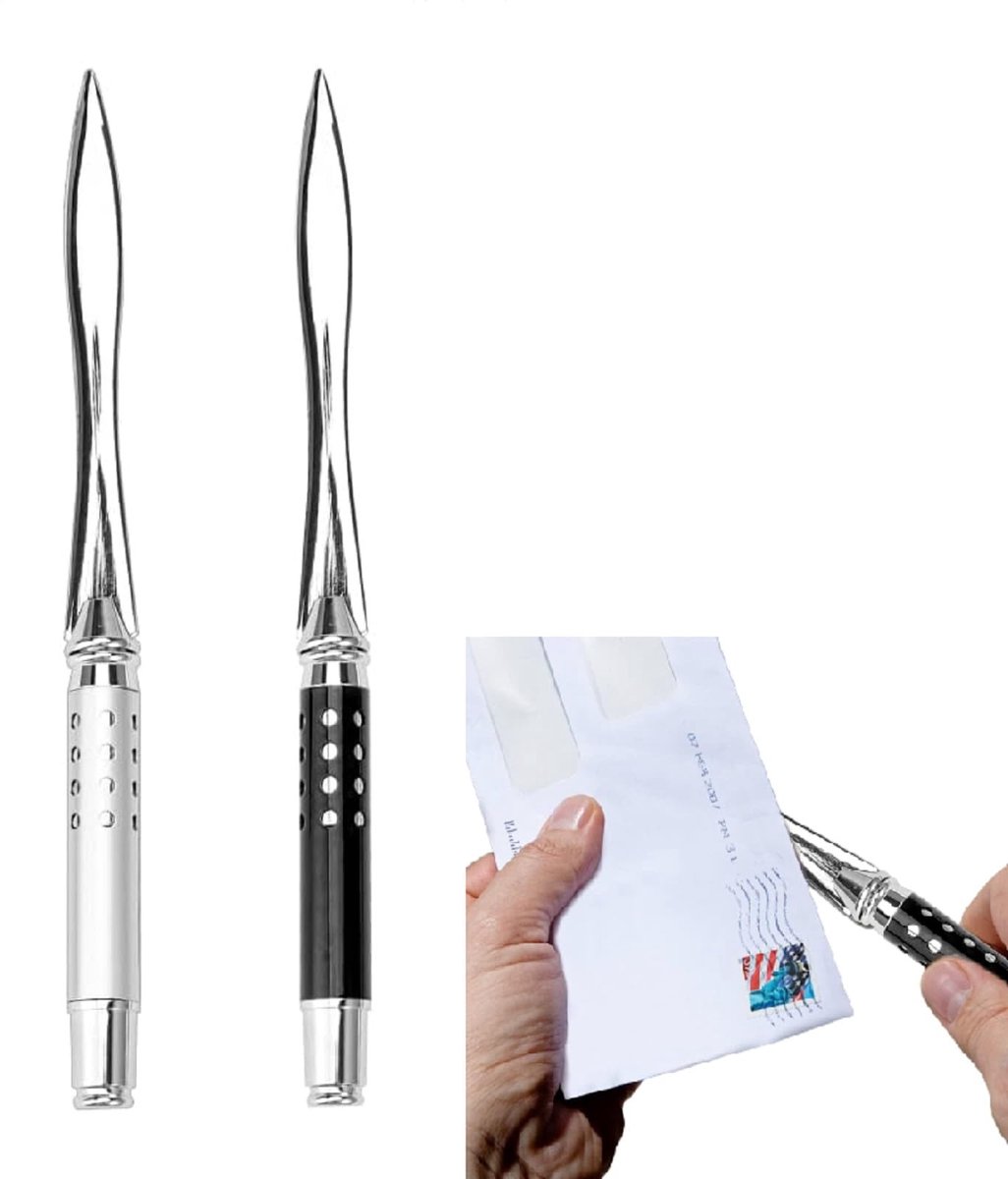 SMOAKEZ- Briefopener Metalen - Envelopopener - 2 Stuks - Roestvrij Staal - 16 cm - Geschikt voor Kantoor/Woning