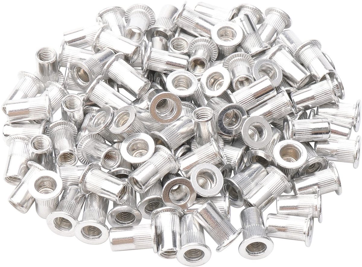SMOAKEZ- Klinknagelmoer M5 - 100 Stuks - Aluminium - Blinde Inzetmoer - Holle Sluiting - Roestvrij Staal - Sterke Draden - Bevestigingsmoeren