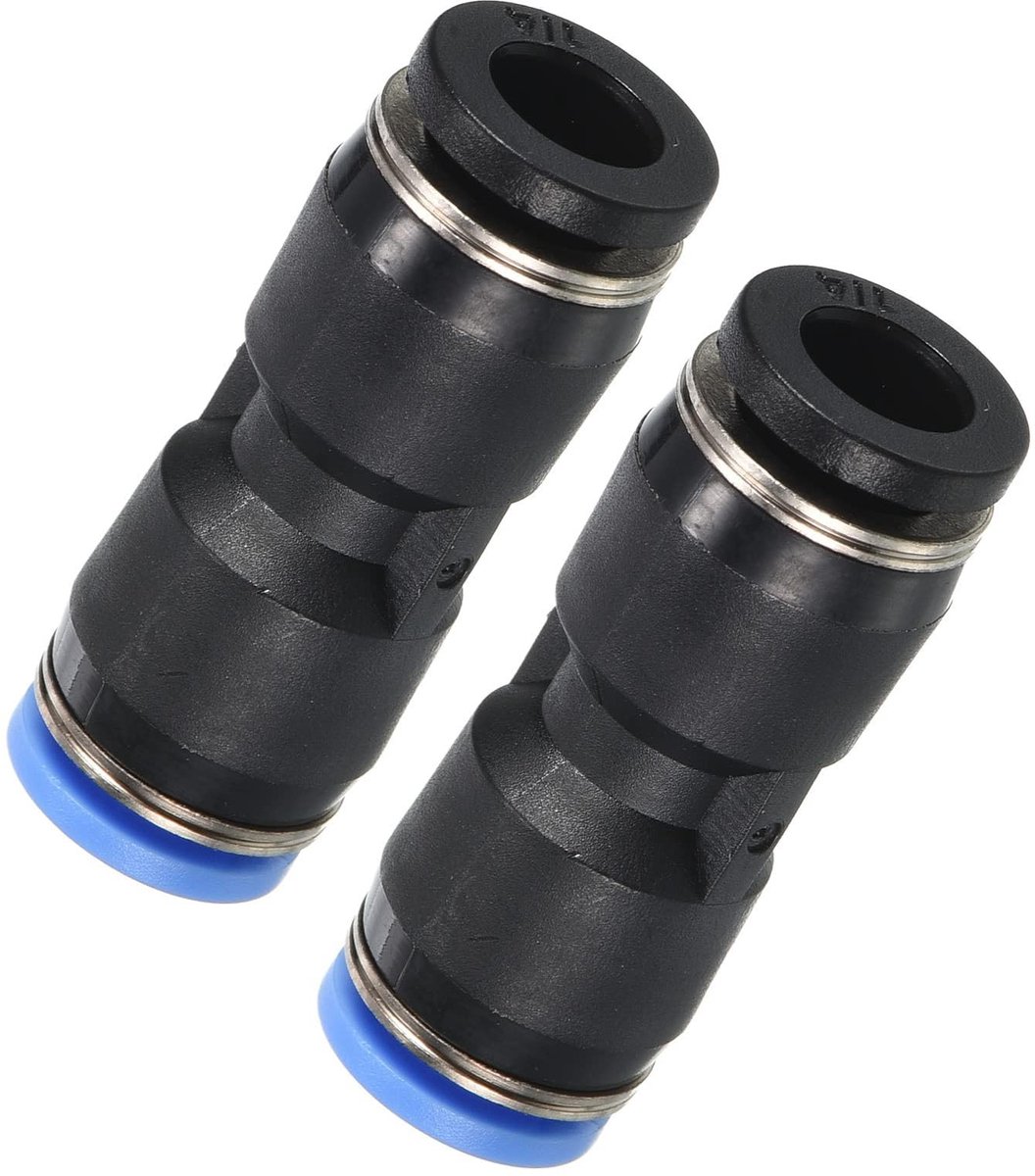 SMOAKEZ- Fittingen Push-to-Connect - 1/4" naar 6mm - 2 Stuks - Pneumatische Luchtslang - Snelle Installatie - Schokbestendig Materiaal - Snelkoppeling