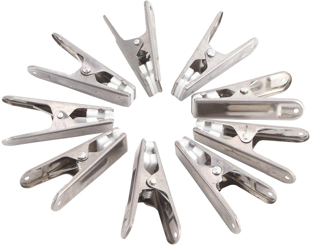 SMOAKEZ- Wasknijpers 20 Stuks - Roestvrij Staal - Kleding Clips - Sterke Klemkracht - Handzaam Ontwerp - Voor Ondergoed en Wasgoed - Kledingclips