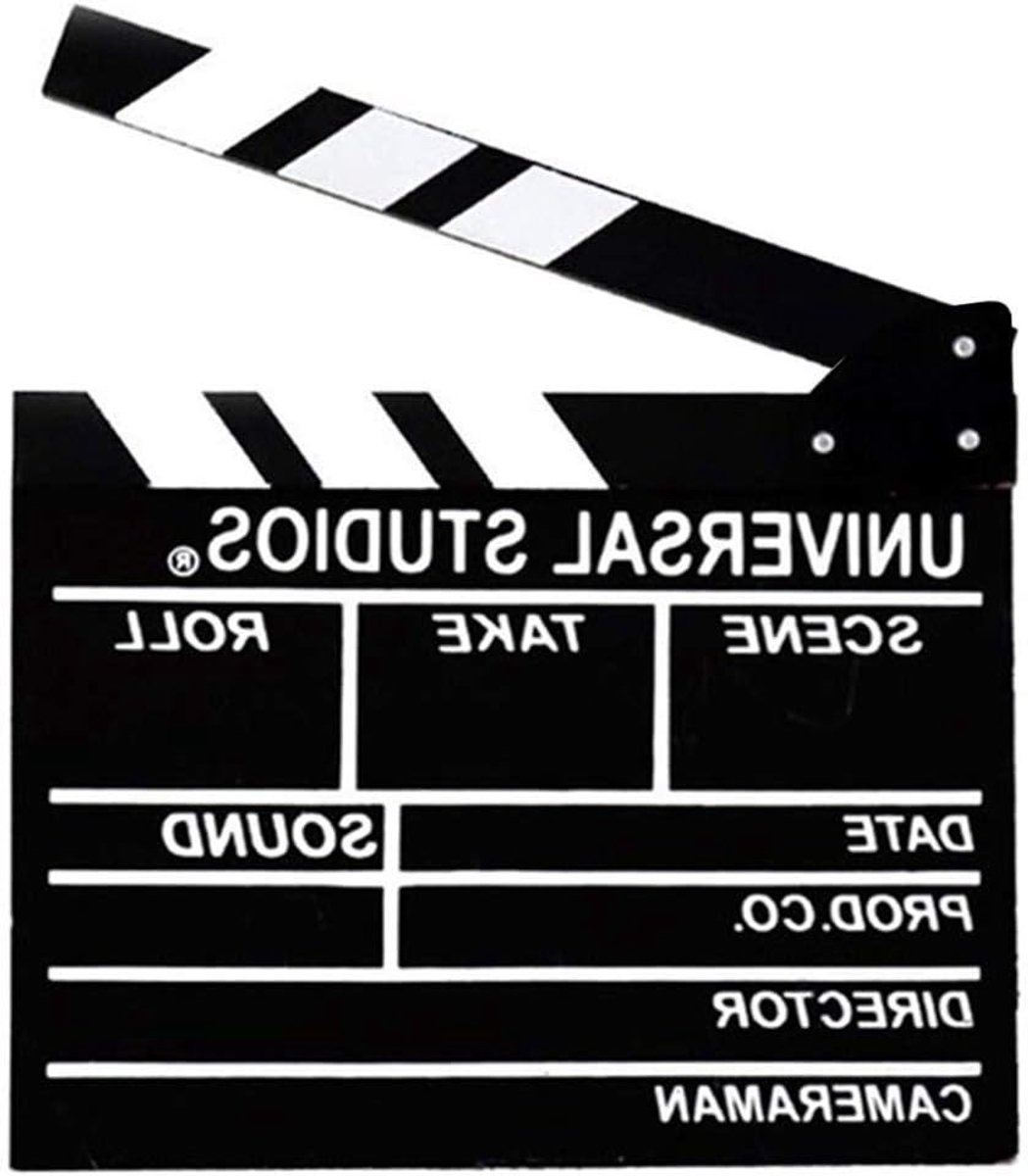 Houten filmklapper 20x20 cm voor fotografie en video, decoratieve achtergrond en opnamehulpmiddel