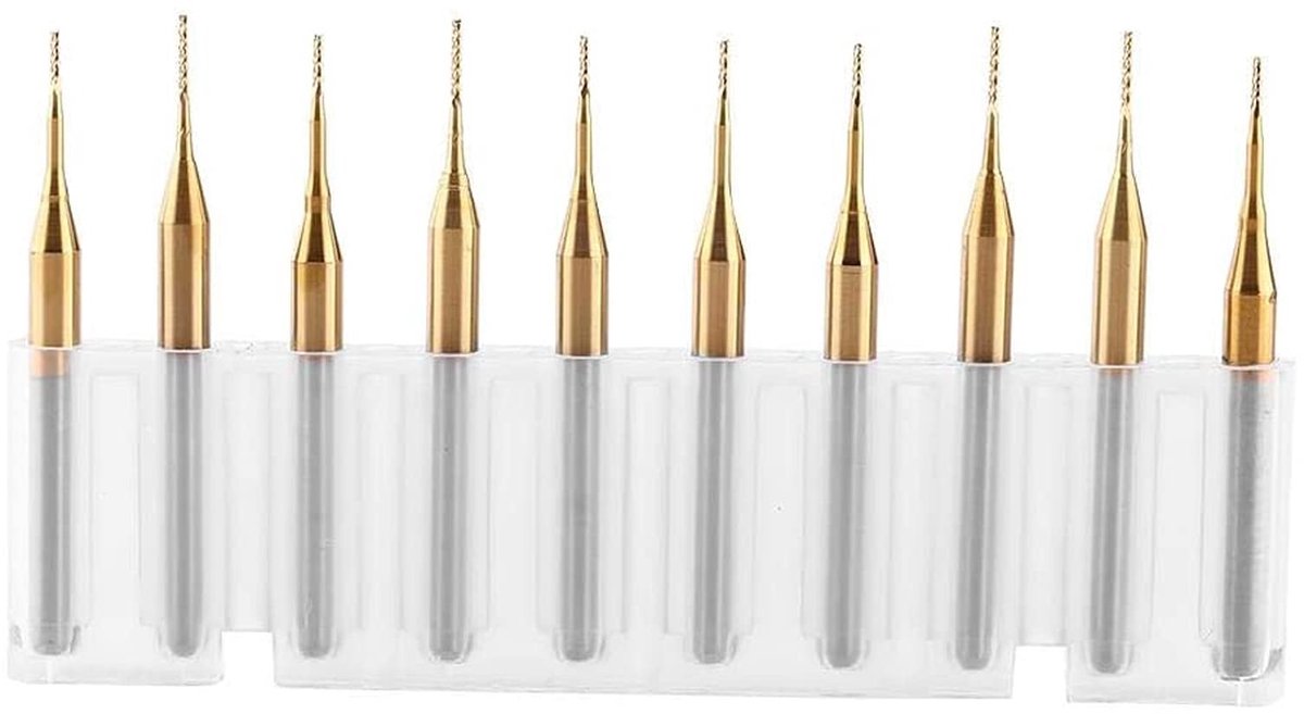 Solidchoice - Dailygoody - 10 stks 3.175mm Schacht Frees - Wolfraamcarbide Graveren Bits - Perfect voor Precisiewerk - 0.6mm Diameter