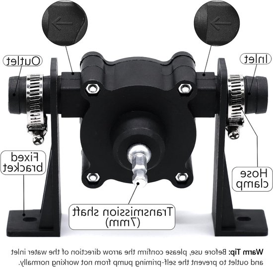 Allecto - Mini Elektrische Pomp - Zelfaanzuigende Overbrengpomp - Voor Tuin en Kelder - Vloeistoffen - Eenvoudig te gebruiken - Compact formaat - G.. van Merkloos — afbeelding 5