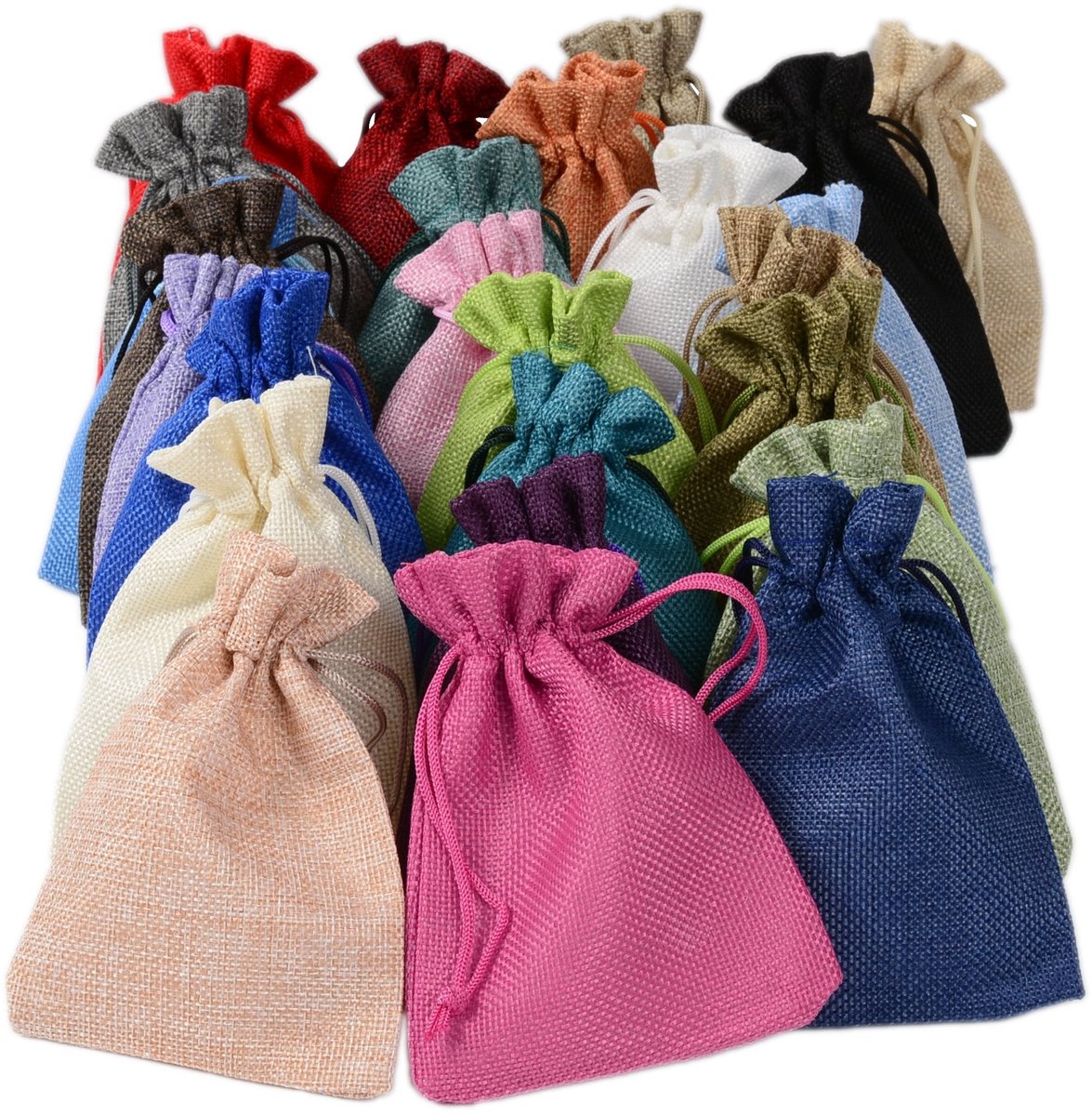 Dailygoods- Jute Tas 20x30cm - 10 Stuks - Met Trekkoord - Multifunctionele Zak - Geschikt voor Sieraden - Retro Design - Fijne Afwerking - Cadeautas