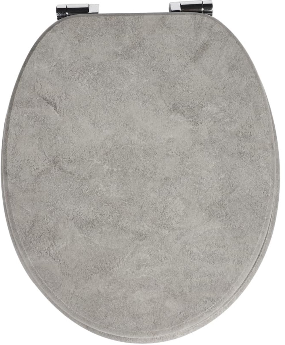 Namajunas - WC-brillen - Wc bril softclose - Toilet bril - Universele vorm WC Bril - MDF hout - Antibacterieel - Moderne Betonlook - Met Deksel - RVS Bevestiging - Easy Clean - Snelle montage en demontage - Inclusief Bevestigingsmateriaal