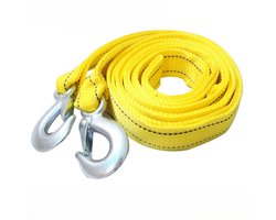 Auto Trailer Touw - Nylon Sleepkabel - Voertuigen Verplaatsen - Met Gesmede Haken - 400 cm Lengte - Fluorescerend