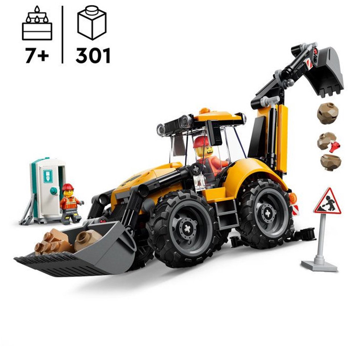 LEGO City Gele Graaflaadmachine Speelgoed voor Kinderen en Kinderkamer Decoratie 60480 — afbeelding 13