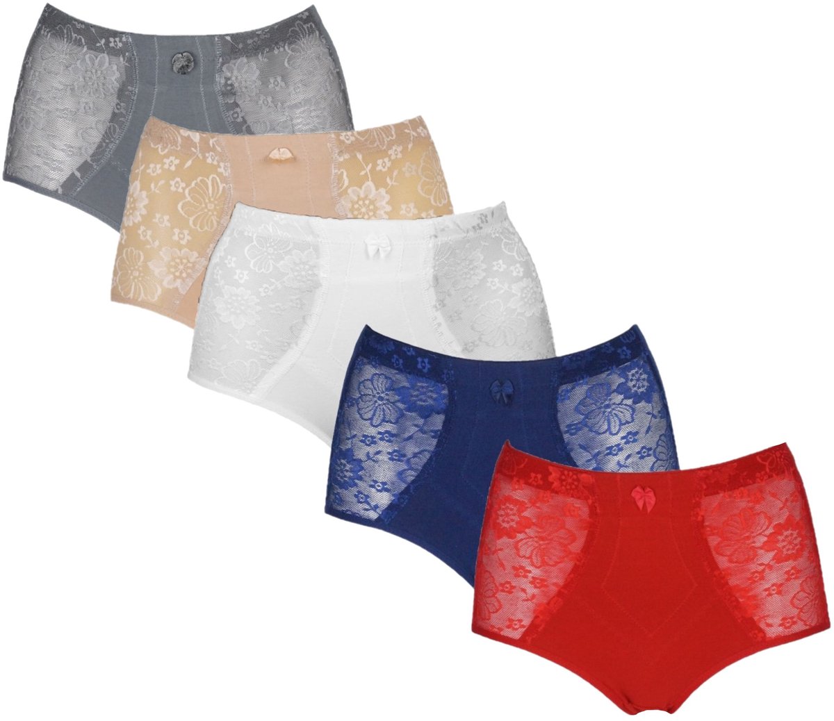 J&C JC 5-Pack Licht corrigerende dames slips H201 ass Grijs