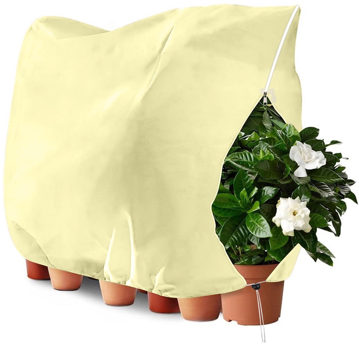 ZEYNOMAX- Plantenhoes Winterbescherming - Ademend - 200x240cm - Rits-Trekkoord - Bescherming Tegen Vorst - Geschikt Voor Planten - Tuinbedekking
