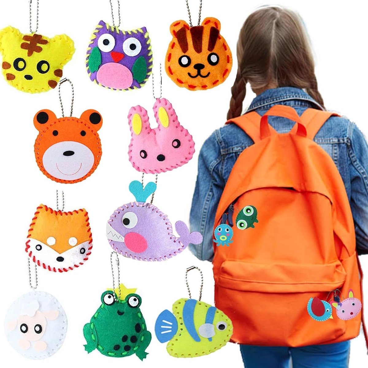 Sewing Kit voor Kinderen met Vilt, Creatieve Activiteiten en DIY Knuffeldieren, Leer Borduurvaardigheden en Naai-projecten voor Beginners